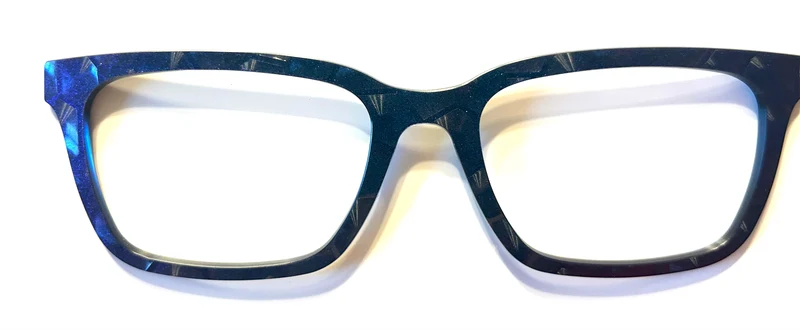 PAIR Premium Larkin Topper; Shimmering Cobalt Hexagons