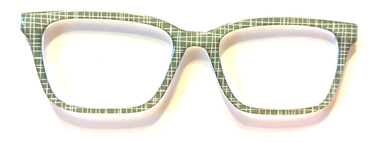 Larkin Topper; green with white grid design
