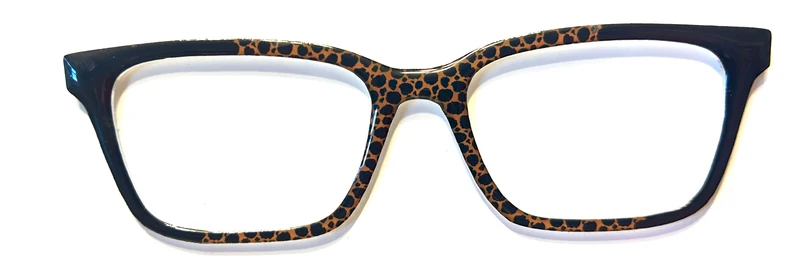 Larkin Topper; animal print/black vertical split