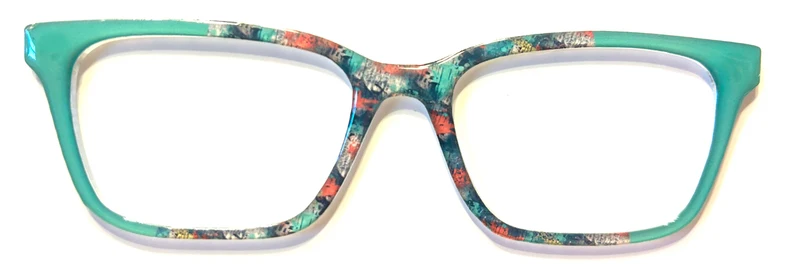 Larkin Topper; coral and turquoise/aqua vertical split