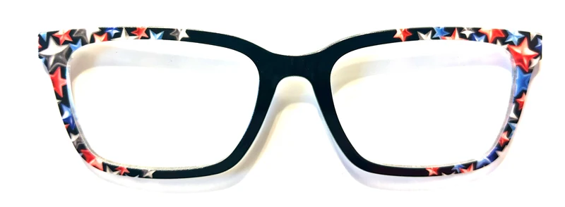PAIR Larkin Topper; red, blue, silver to black fade