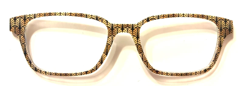 PAIR Finley Topper; brown and gold fan pattern