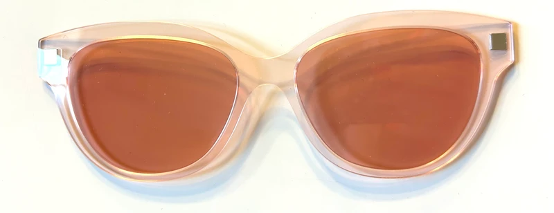 PAIR Premium Quinn Topper; pink crystal with coral pink lens