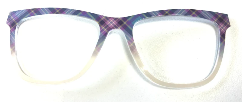 PAIR Harper Topper; purple and blue plaid to white fade