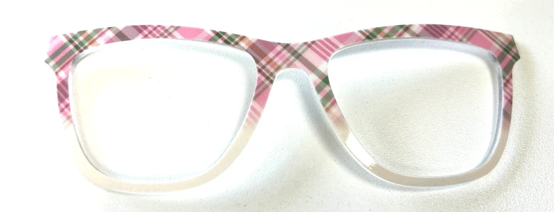 PAIR Harper Topper; pink and green plaid to white fade