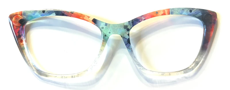 Wanda Topper; multicolored geometric design