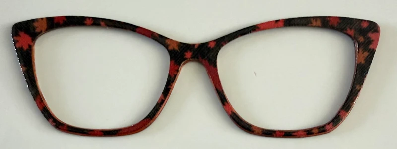 Wanda Topper; red Maple leaves on black