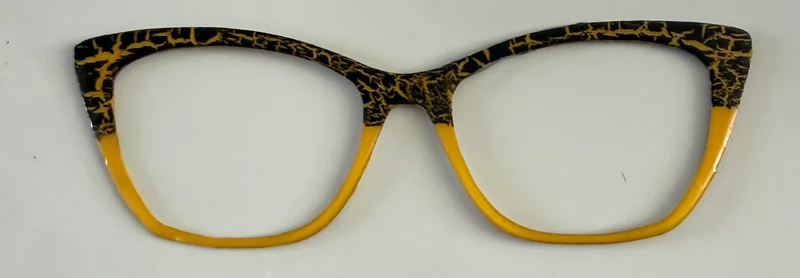 Wanda Topper; black crackle/gold split