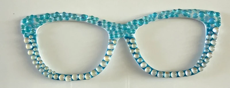 Wanda Topper; light blue and white gems