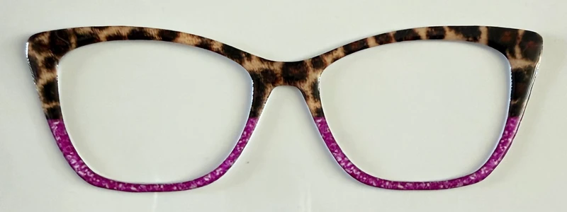 Wanda Topper; animal fur/purple glitter split
