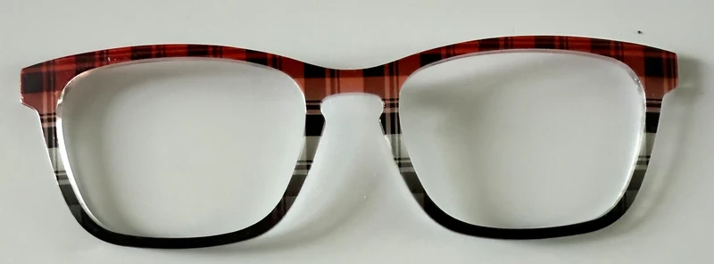 PAIR Casper Topper; red to black plaid fade