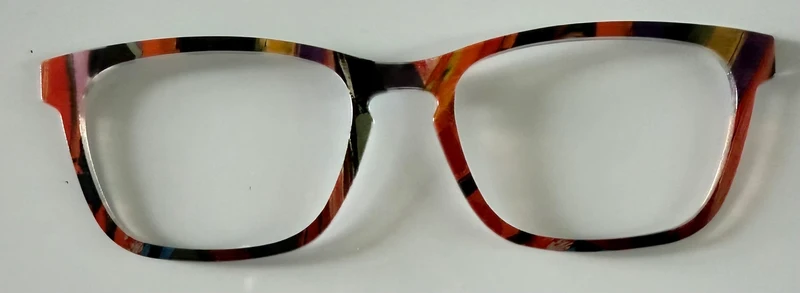 PAIR Casper Topper; orange and black brushstrokes