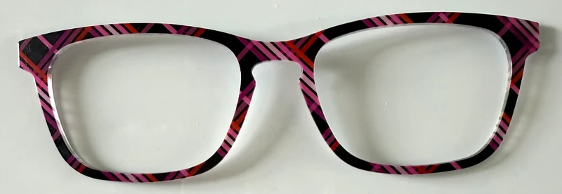 PAIR Casper Topper; pink and red plaid on black