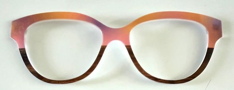 PAIR Quinn Topper; orange and pink/wood grain split