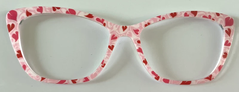 Wanda Topper: red hearts on pink