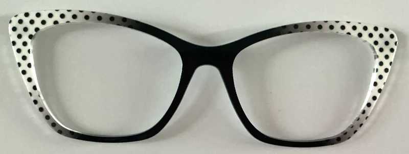 PAIR Wanda Topper; black and white polka dot fade