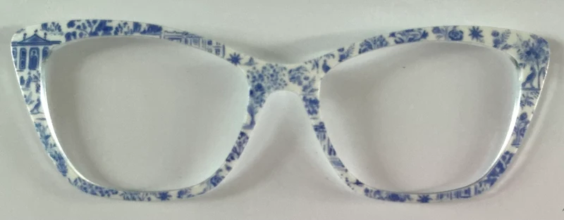 PAIR Wanda Topper; blue design on white