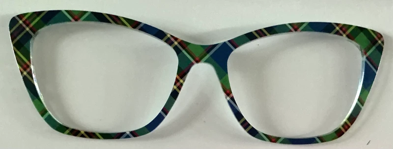 PAIR Wanda Topper; blue red and green plaid