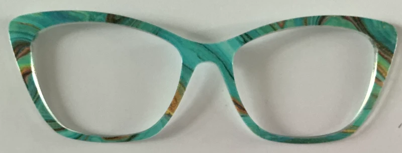 PAIR Wanda Topper; teal and gold marble
