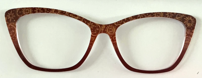 PAIR Wanda Topper; Sun, moon, and stars on brown
