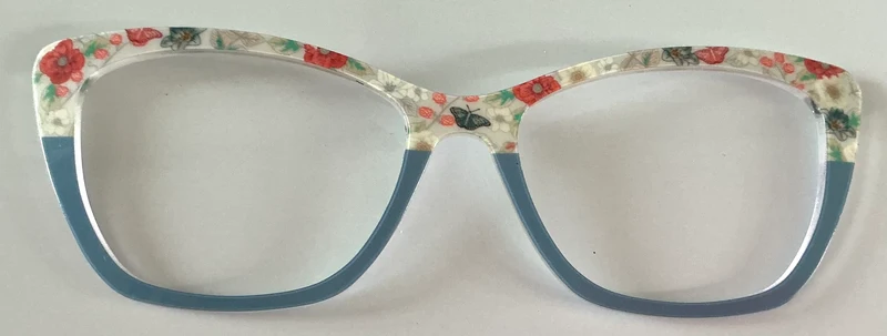 PAIR Wanda Topper; floral/blue split