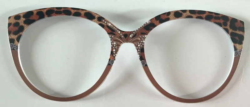 Zuri Topper; cheetah print split with crystals