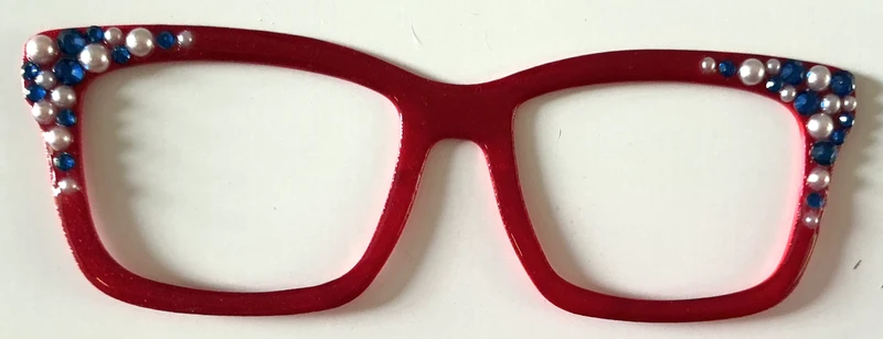 Kirby Topper; Mel’s Sparkles: red with blue and white corner embellishments