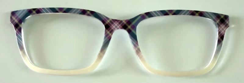 PAIR Larkin Topper; plaid to cream gradient