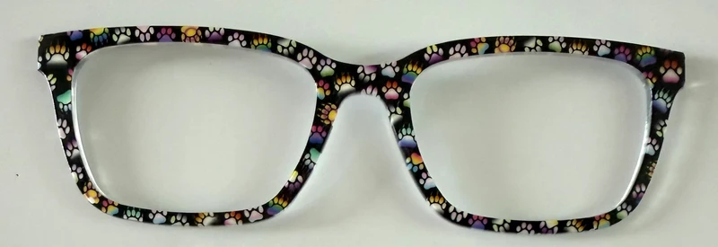 PAIR Larkin Topper; neon paw prints on black
