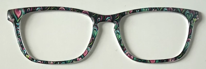 NEW Casper Topper; Framefetti; green and pink heart shine on black