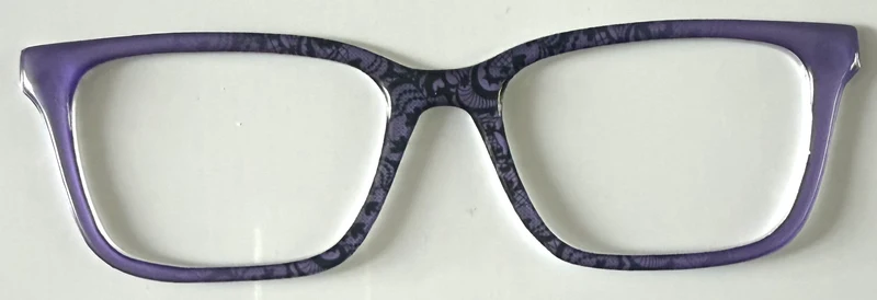 NEW LARKIN Topper; Framefetti; black lace design/purple vertical split