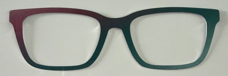 Larkin Topper; magenta/navy/green diagonal gradient