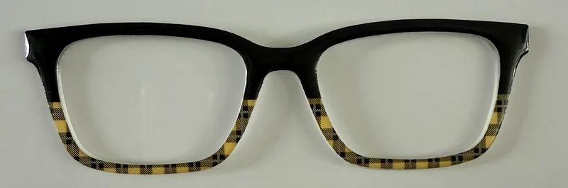 Larkin Topper; black/split with yellow checkered pattern