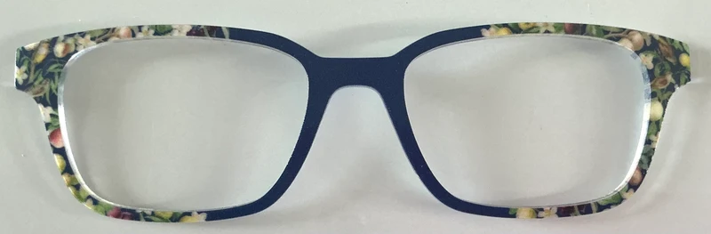 PAIR Finley Topper; flowers/navy blue vertical split