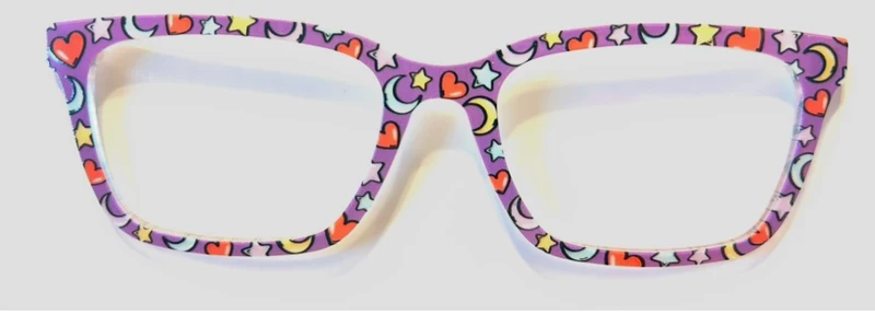 PAIR Larkin Topper; moons, hearts, and stars on purple