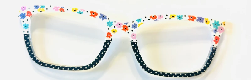 PAIR Larkin Topper; multicolored flowers/polka dot split