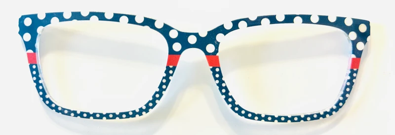PAIR Larkin Topper; red, white, and navy polka dots