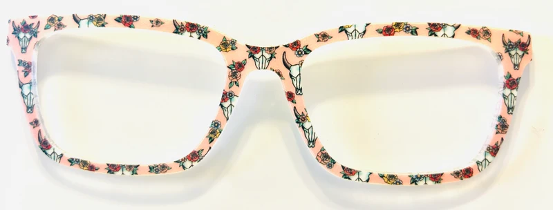 PAIR Larkin Topper; Cow Skulls With Roses
