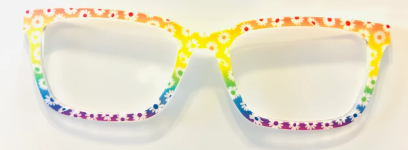PAIR Larkin Topper; rainbow flower gradient