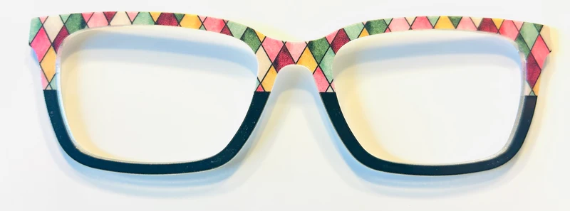 PAIR Larkin Topper; multicolored diamonds/black split