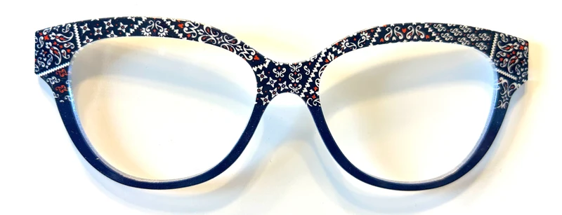 PAIR Quinn Topper; red and white design to blue split