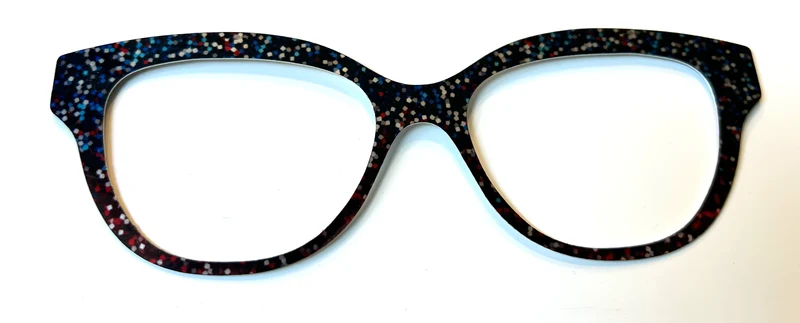 Quinn Topper; Metal; red,white, and blue shimmer on black