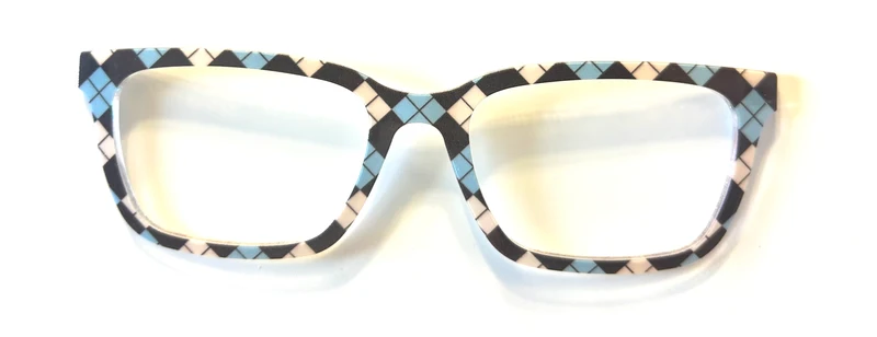 PAIR Larkin Topper; blue and cream argyle