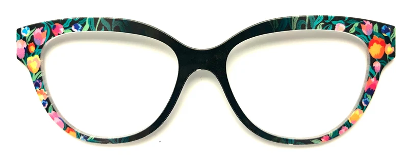 PAIR Quinn Topper; vibrant flowers/black vertical fade
