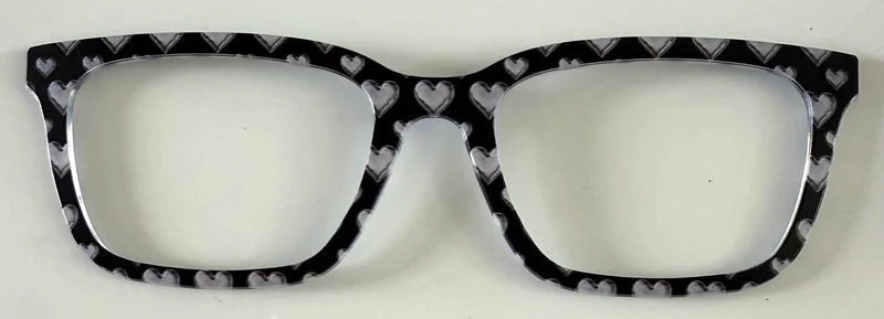 Larkin Topper; silver hearts on black