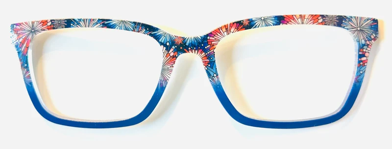 PAIR Larkin Topper; red, white, and blue firework fade