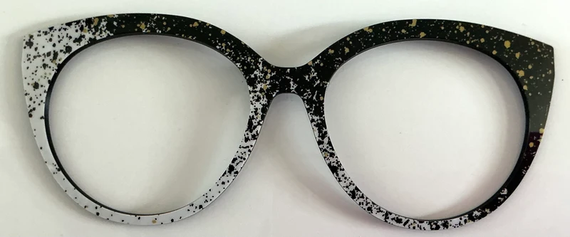 PAIR Zuri Topper; black and white paint splatter