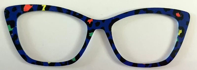 Wanda Topper; neon cheetah print on blue