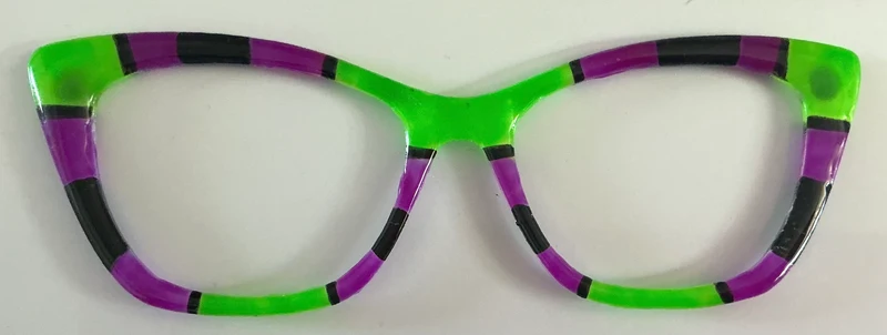 Wanda Topper; black/lime green/purple color block