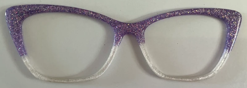Wanda Topper; purple/white split glitter